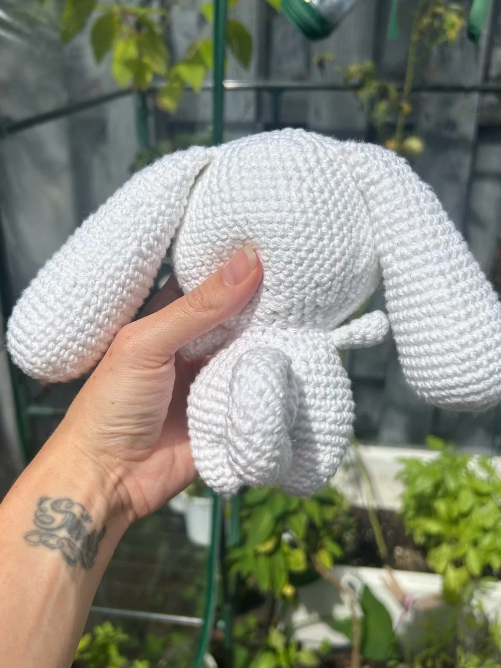 Handmade White Sparkly Crocheted Amigurumi Cinnamorol Plushie